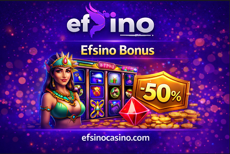 Efsino bonus kampanyasını simgeleyen slot makinesi ve ödül temalı görsel