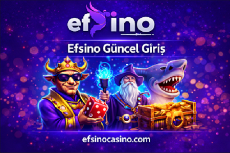 Efsino güncel giriş adresini temsil eden slot temalı casino banner görseli