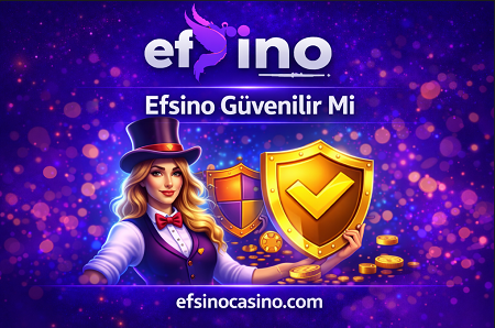 Efsino güvenilir mi başlıklı, güvenlik ve koruma simgeleri içeren casino görseli