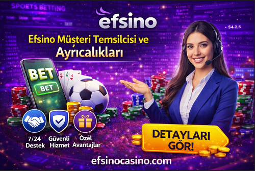 Efsino müşteri temsilcisi hizmeti kullanıcıların canlı destek üzerinden hızlı şekilde yardım almasını sağlar. CALL CENTER tarafından sunulan %100 davet bonusu ise ilk yatırım yapan kullanıcılara özel promosyon fırsatı sunmaktadır.